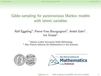 Mathematics in the Sciences  Eggeling et al.  Gibbs sampling for parsMMs with latent variables  1