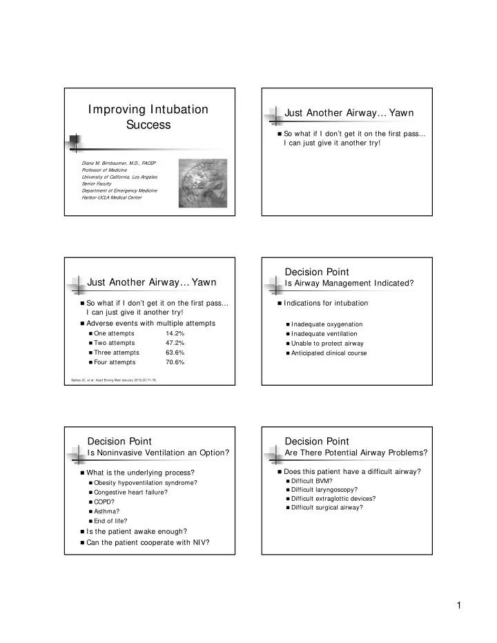 improving intubation