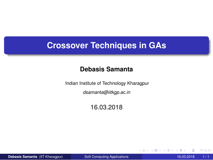 crossover techniques in gas
