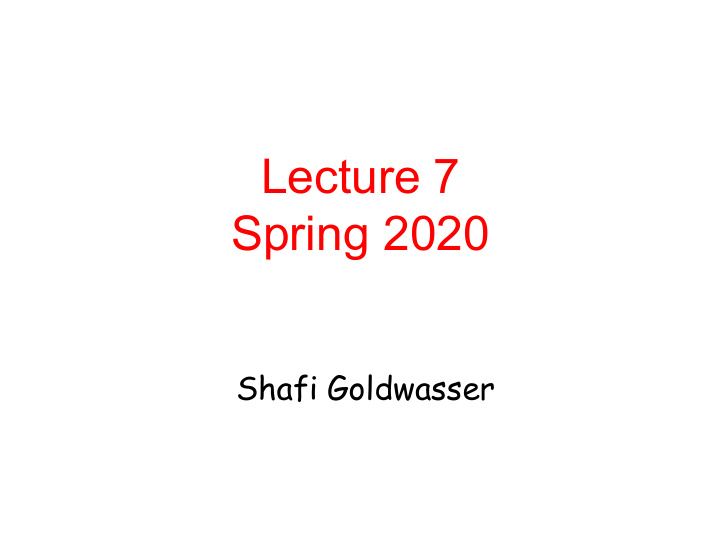 lecture 7 spring 2020