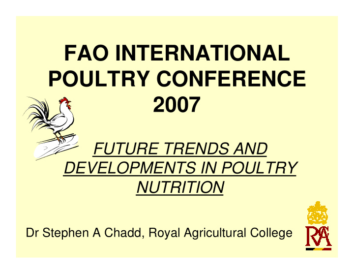 fao international poultry conference 2007