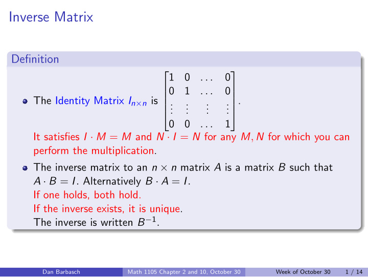 inverse matrix