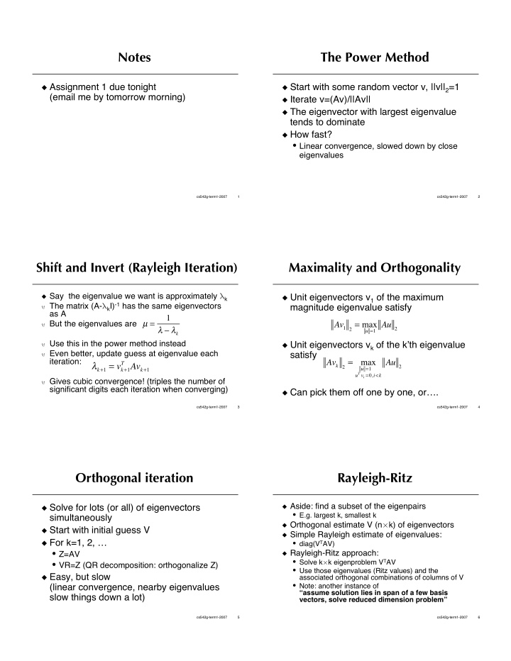 notes the power method