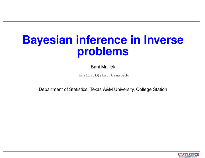 bayesian inference in inverse problems