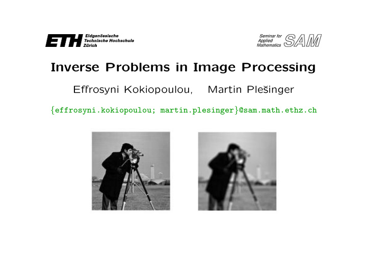 inverse problems in image processing