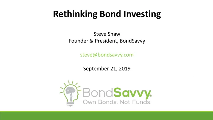 rethinking bond investing