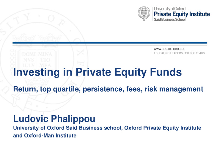 investing in private equity funds