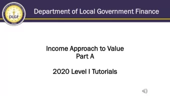 Dep  Depar  artmen  ent of  of Lo  Loca  cal Go  Government Finan  Finance  ce  Income  ome Appr