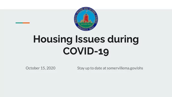 housing issues during covid 19