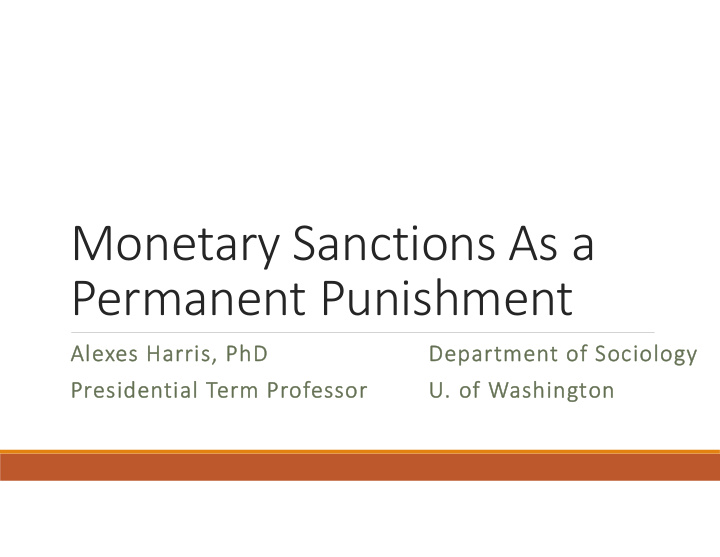 monetary sanctions as a permanent punishment