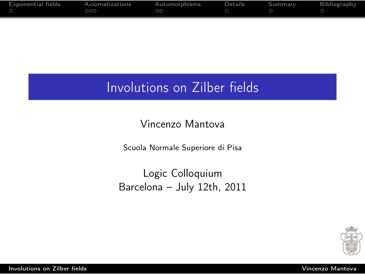 involutions on zilber fields