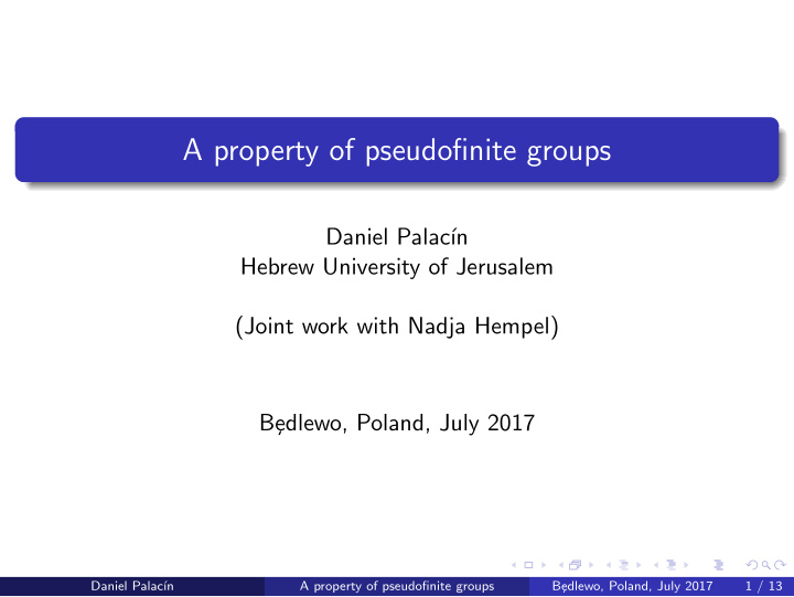 a property of pseudofinite groups