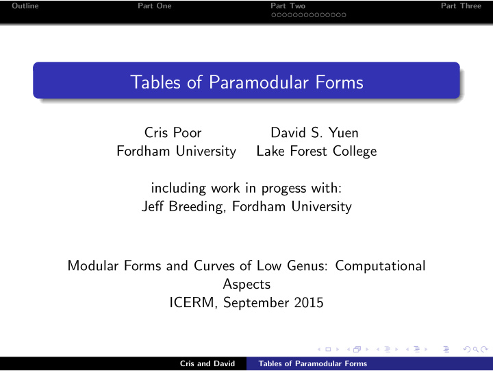 tables of paramodular forms