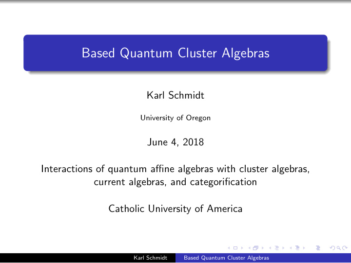 based quantum cluster algebras