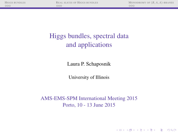 higgs bundles spectral data and applications