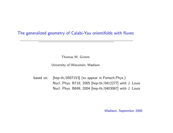 the generalized geometry of calabi yau orientifolds with
