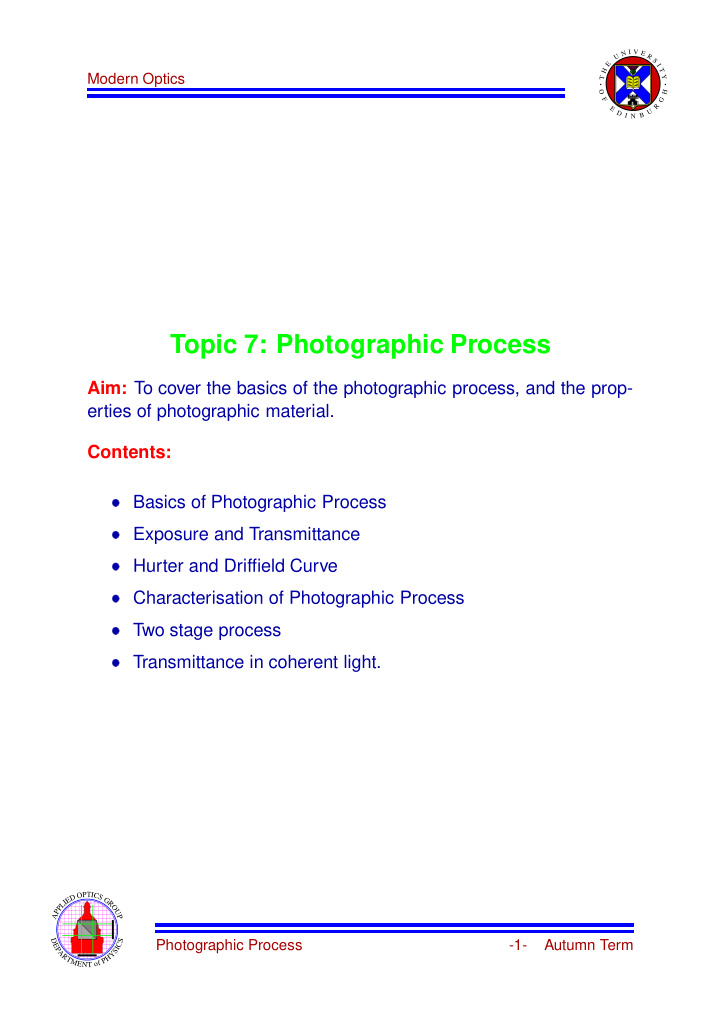topic 7 photographic process