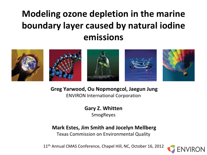 modeling ozone depletion in the marine boundary layer