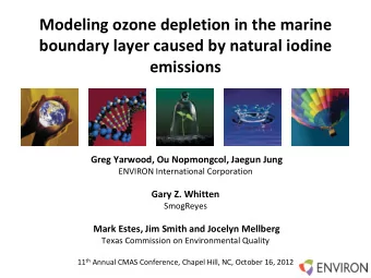 Modeling ozone depletion in the marine  boundary layer caused by natural iodine  emissions  Greg