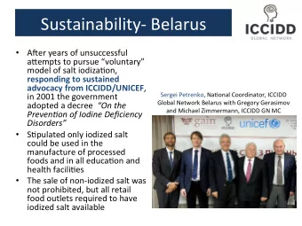 Sustainability-  Belarus    A&quot;er  years  of  unsuccessful    a/empts