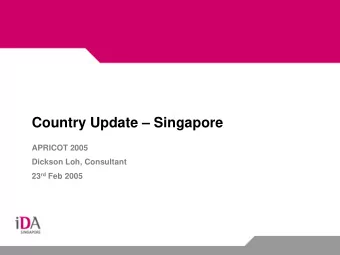 Country Update  Singapore  APRICOT 2005  Dickson Loh, Consultant 23 rd Feb 2005  ENUM