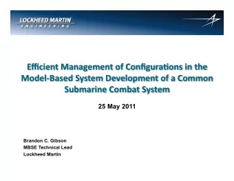 Efficient  Management  of  Configura4ons  in  the    Model-Based  System