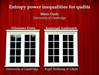Entropy power inequalities for qudits  Entropy power inequalities for qudits  M  M  aris Ozols