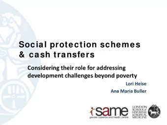 Social protection schemes  &amp;  cash transfers Considering their role for addressing development