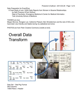 Powsner &amp; Sullivan 2014.05.29 - Page 1 of 6  Data Preparation for EventFlow:  A Case Study
