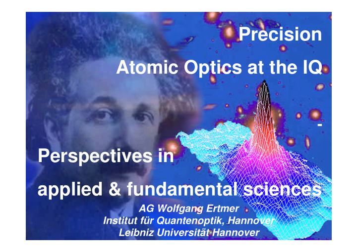 precision atomic optics at the iq