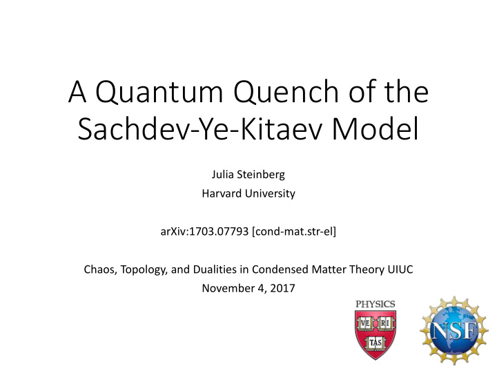 a quantum quench of the sachdev ye kitaev model