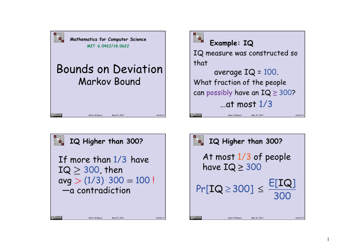 bounds on deviation