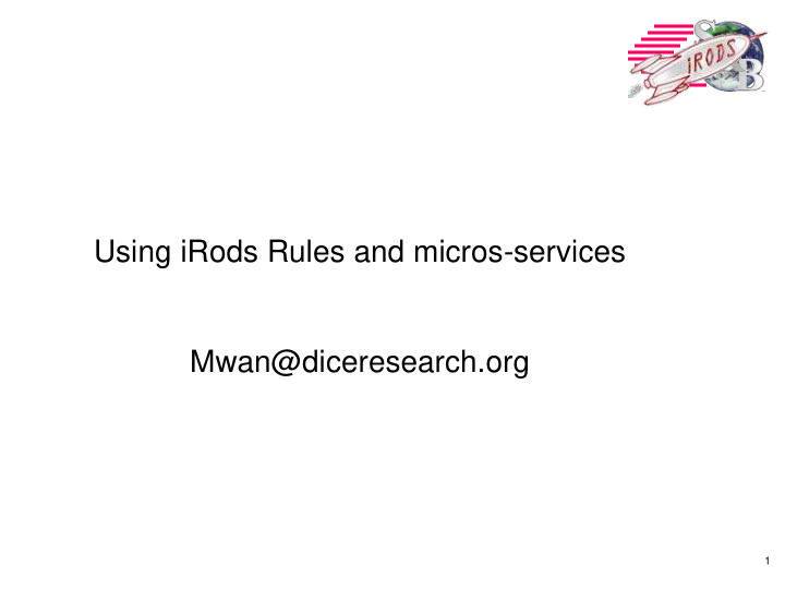 using irods rules and micros services