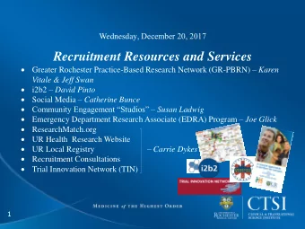 Recruitment Resources and Services   Greater Rochester Practice-Based Research Network (GR-PBRN)