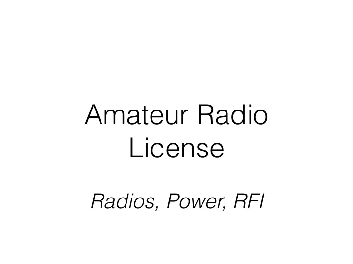 amateur radio license