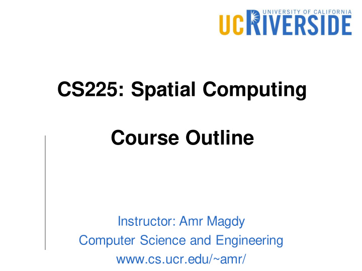 cs225 spatial computing course outline