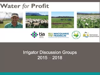 Outline of todays discussion  WUE o Total amount per crop o Timing of water applications o