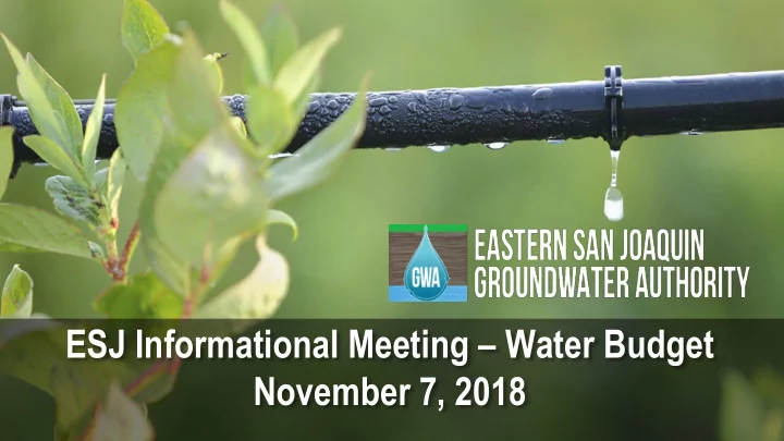 november 7 2018 water budget what is a water budget