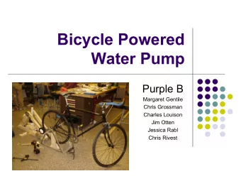 Bicycle Powered  Water Pump Purple B  Margaret Gentile  Chris Grossman  Charles Louison  Jim Otten