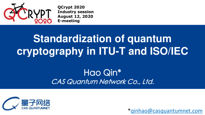 cryptography in itu t and iso iec