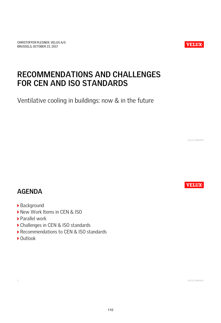 recommendations and challenges for cen and iso standards