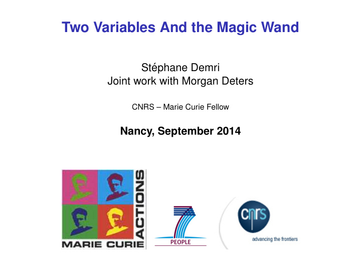 two variables and the magic wand