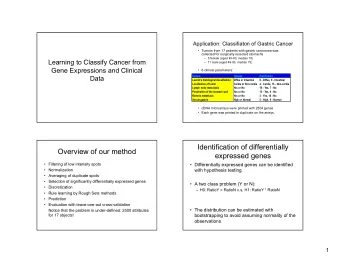 Identification of differentially  Overview of our method  expressed genes   Filtering of low
