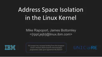 Address Space Isolation  in the Linux Kernel  Mike Rapoport, James Bottomley
