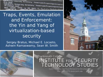 I  S NSTITUTE FOR  ECURITY FOR T ECHNOLOGY S TUDIES  T ECHNOLOGY S  TUDIES  Cyber Security and