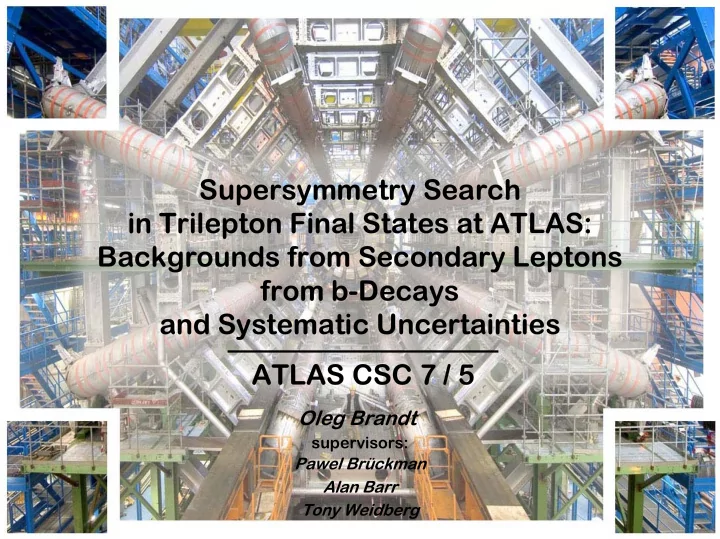 supersymmetry search supersymmetry search in trilepton in