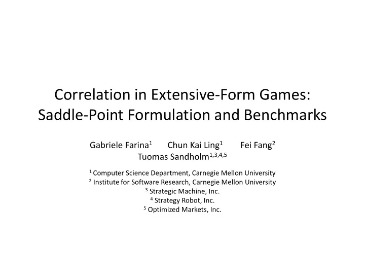 correlation in extensive form games