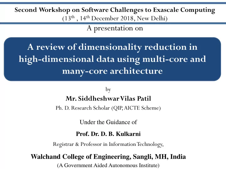 a review of dimensionality reduction in