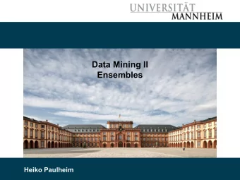 Data Mining II  Ensembles  Heiko Paulheim  Introduction    Wisdom of the crowds   a