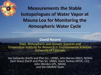 Measurements the Stable Isotopologues of Water Vapor at Mauna Loa for Monitoring the Atmospheric